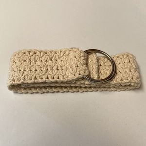 2 inch Woven Cream Belt